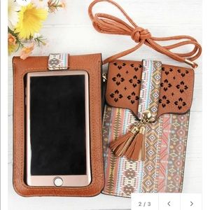 Aztec Boho Style Cellphone Crossbody Bag NEW